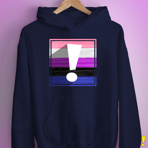 Genderfluid Pride Flag Exclamation Point Hoodie